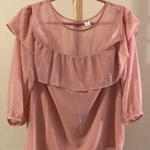 Women’s Old Navy Cold Shoulder Pink Chiffon Blouse